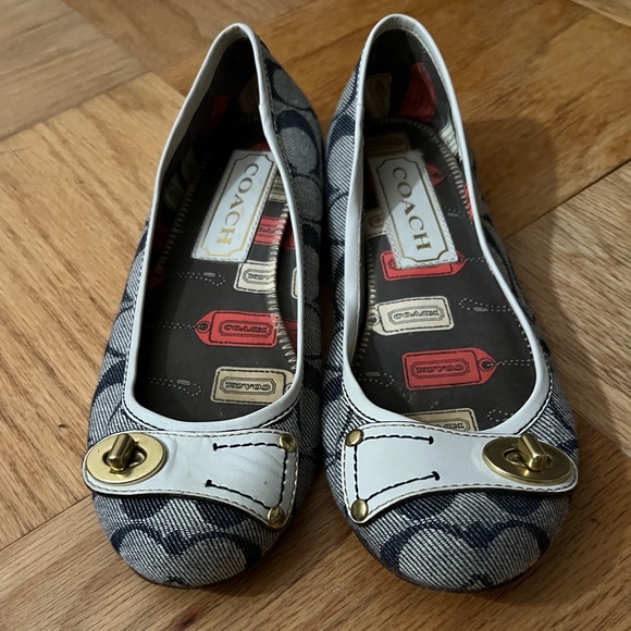 Coach Blue Turnlock Cotte Flats - Picture 5 of 9